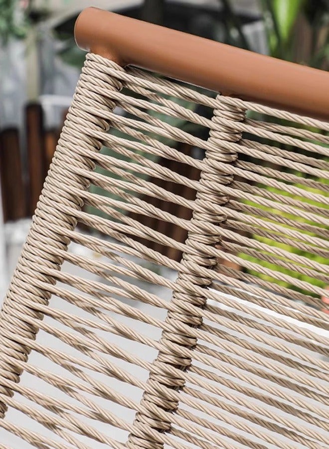 كرسي هزاز للاسترخاء كبير الحجم من  مع وسادة مبطنة، كرسي هزاز كسول للاستخدام في الفناء الخلفي والحديقة والشرفة الأمامية وغرفة المعيشة (بيج) - Image 4