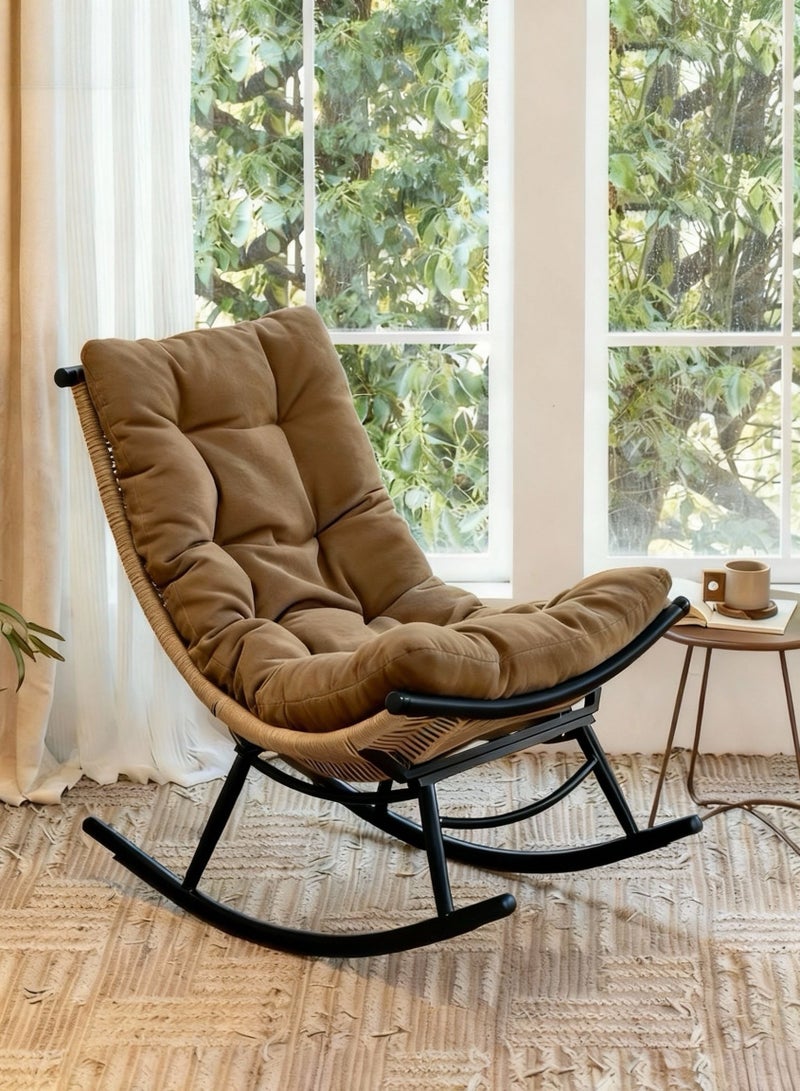 برويهوم كرسي استرخاء خارجي، كرسي شرفة، كرسي أرجوحة كسول، كرسي بيسترو للشرفة، أثاث حديقة بتصميم عصري لمقاعد الجلوس الخارجية، تراس، فناء، شرفة - Image 1