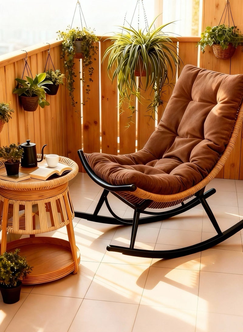 برويهوم كرسي استرخاء خارجي، كرسي شرفة، كرسي أرجوحة كسول، كرسي بيسترو للشرفة، أثاث حديقة بتصميم عصري لمقاعد الجلوس الخارجية، تراس، فناء، شرفة - Image 2