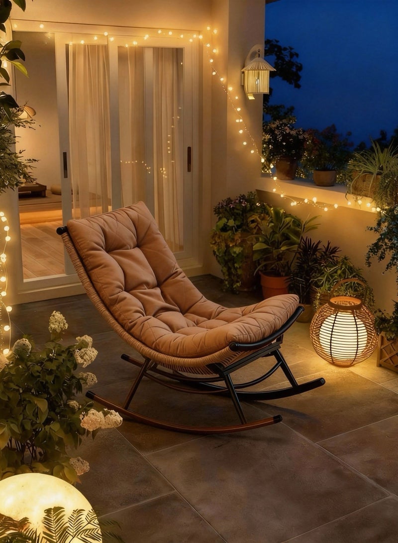 برويهوم كرسي استرخاء خارجي، كرسي شرفة، كرسي أرجوحة كسول، كرسي بيسترو للشرفة، أثاث حديقة بتصميم عصري لمقاعد الجلوس الخارجية، تراس، فناء، شرفة - Image 3