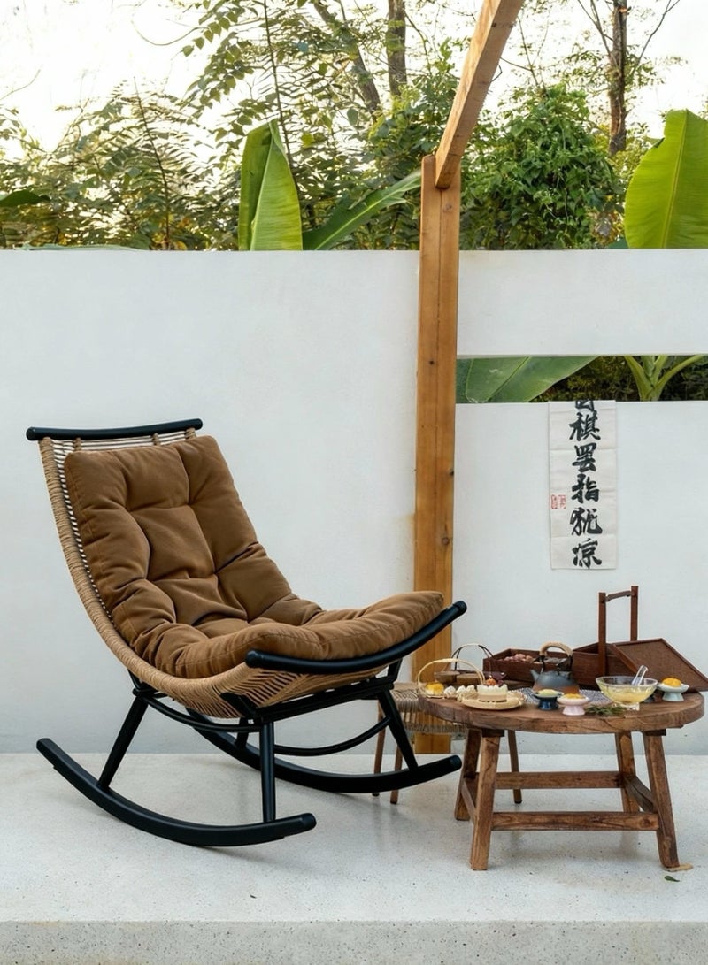 برويهوم كرسي استرخاء خارجي، كرسي شرفة، كرسي أرجوحة كسول، كرسي بيسترو للشرفة، أثاث حديقة بتصميم عصري لمقاعد الجلوس الخارجية، تراس، فناء، شرفة - Image 4