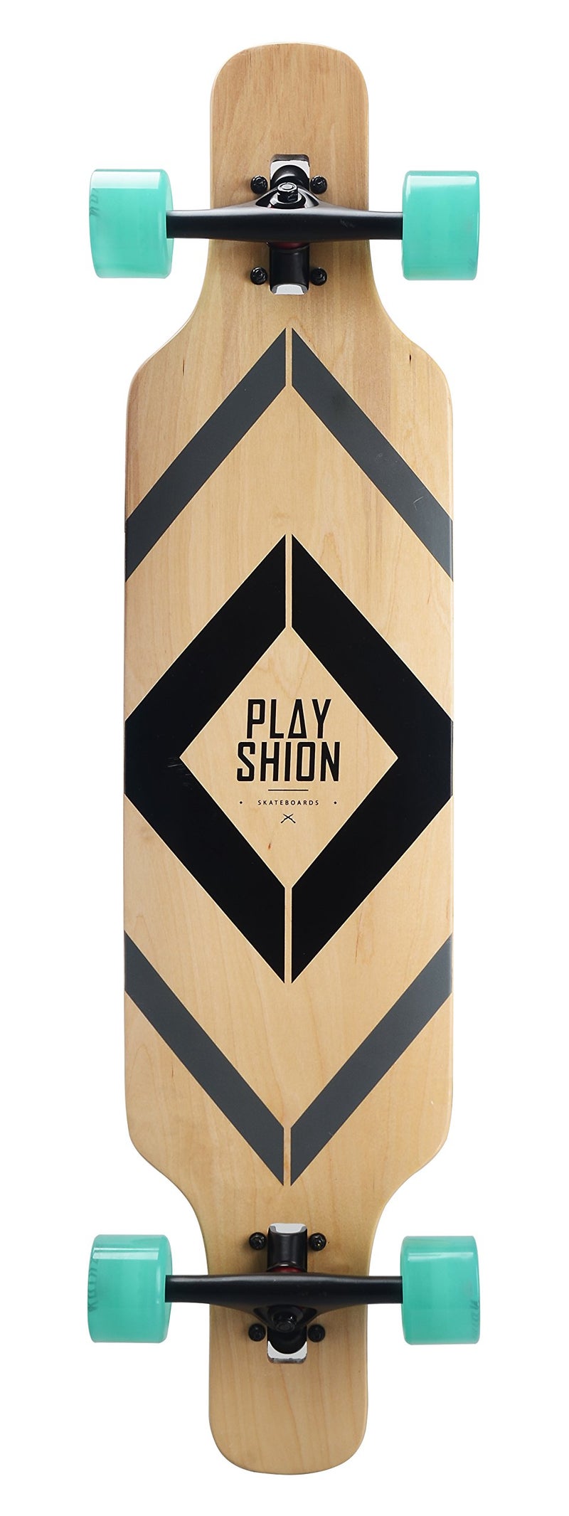 Playshion 39 Inch Drop Through Freestyle Longboard Skateboard Cruiser Black - Image 3