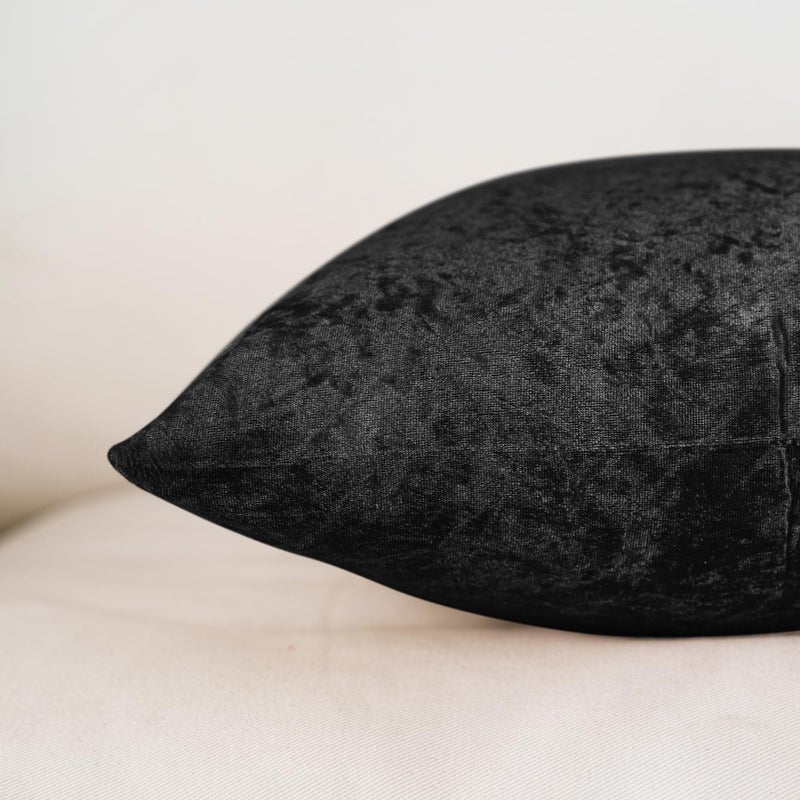NiNi ALL Velour Throw Pillow Covers Black 18x18 Inch Set of 2 Decorative Luxurious Pillow Cover Glossy Pillowcase Cushion Cases for Couch Sofa and Home Decor - Image 5