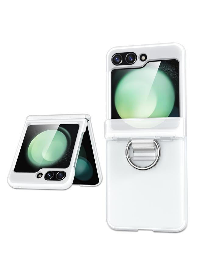 اس-توب جراب لهاتف Samsung Galaxy Z Flip5 5G مصنوع من مادة TPU+PC مع عمود مركزي قابل للطي مع حلقة - Image 1