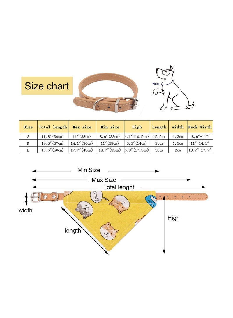 Excefore Dog Collars for Small Dogs, Adjustable Leather Puppy Collar Bandanas, and Cute Style Dog Bandanas for Large Dogs（Medium） - Image 2