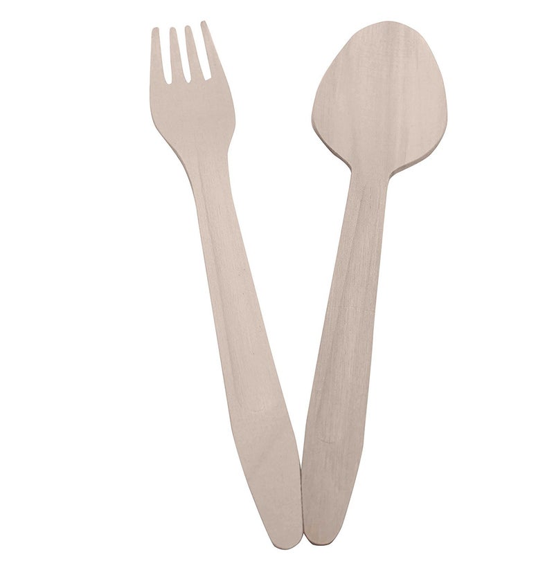 Crazy Sutra Combo of Disposable Wooden Spoon (25Pc) Fork (25Pc) for Lunch Dinner Functions,Parties,Wedding, Birthdays, Travel Great for Parties, Bbqs, Picnics and Events - Image 5