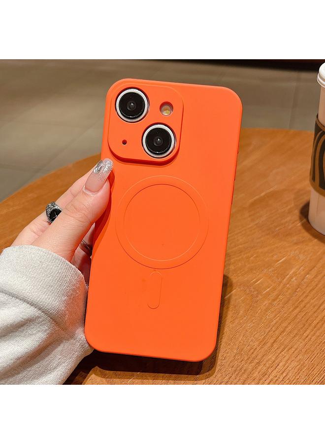 اس-توب جراب لهاتف iPhone 14 Plus بلون سادة من السيليكون السائل MagSafe جراب هاتف مغناطيسي - Image 1