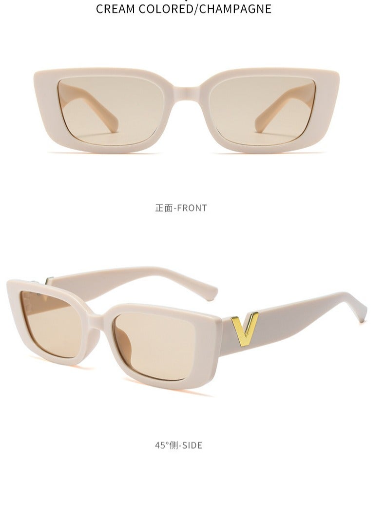 general Women's and men's small rectangular sunglasses retro fashion Y2K rectangular sunglasses small frame Korean sunglasses - Image 2