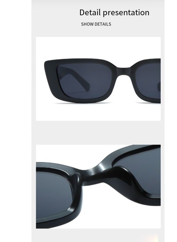 general Women's and men's small rectangular sunglasses retro fashion Y2K rectangular sunglasses small frame Korean sunglasses - Image 5