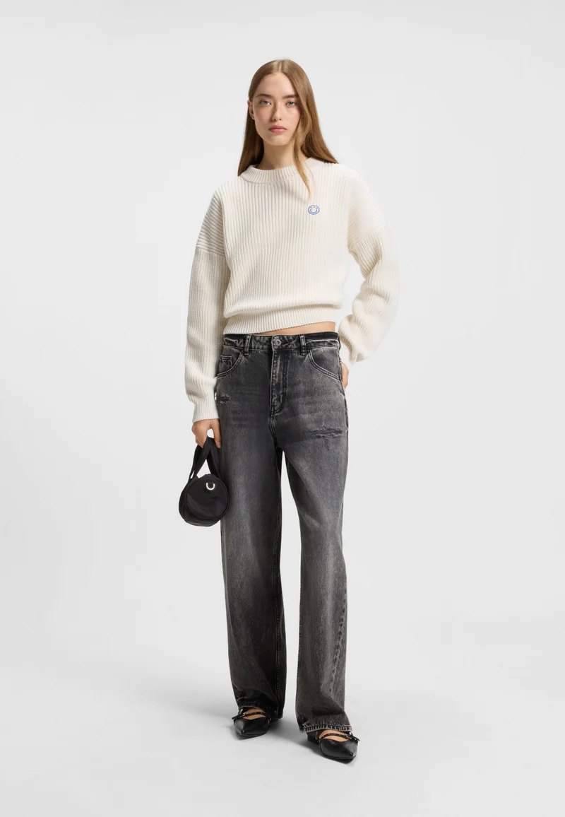 هوجو Relaxed-fit sweater with Happy HUGO patch