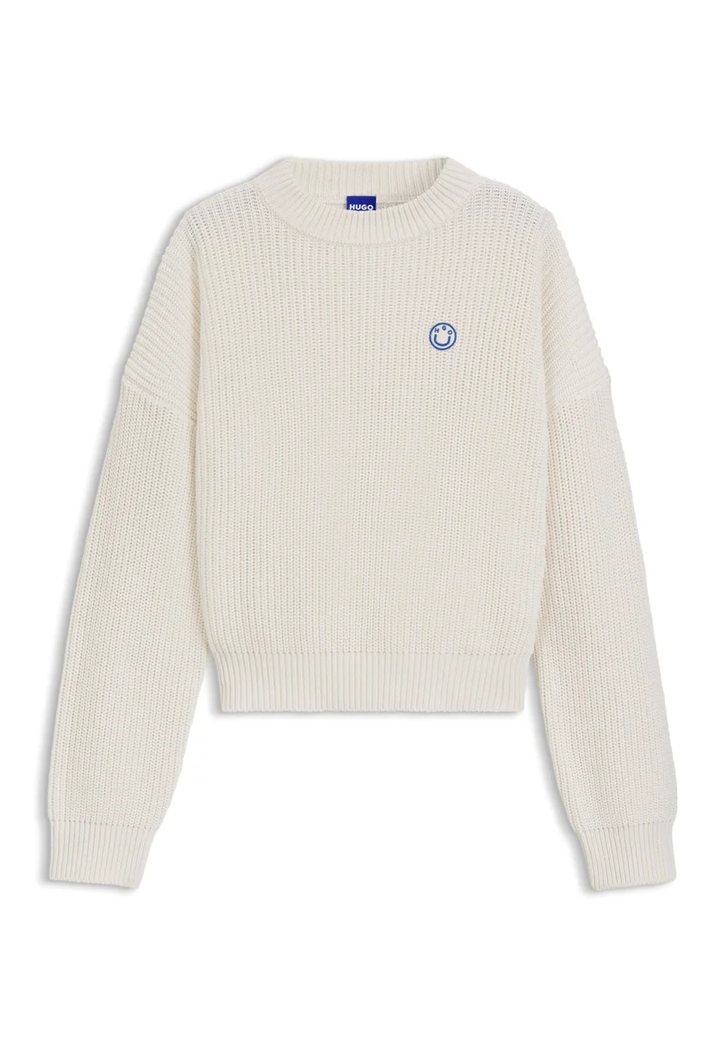هوجو Relaxed-fit sweater with Happy HUGO patch
