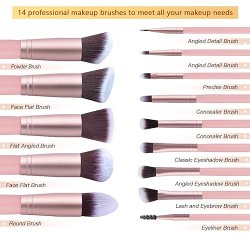 Loske 33PCS Makeup Foundation Brushes Tool Set with Sponges Eyelash Curlers Powder Puffs Silicone Washing Bowls Eye Aids Nano Spray Bottles Exfoliating Face Brushes Eyebrow Trimming Storage Bag - Image 3