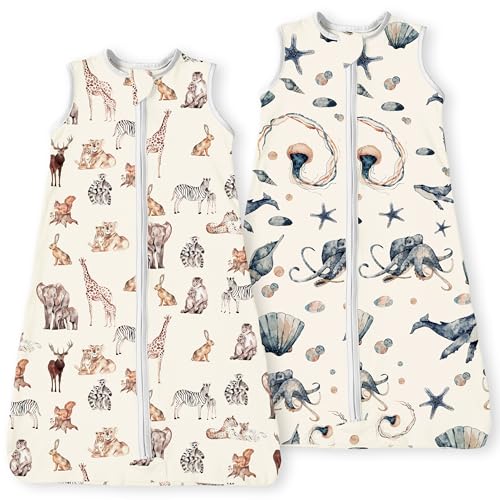TOTBASIC Baby Sleep Sack 151824 Months Light Wearable Blanket for Babies with 2Way Zippers 05 TOG Premium Soft Breathable Sleeping Bag for Toddler Boys Girls 2Pack
