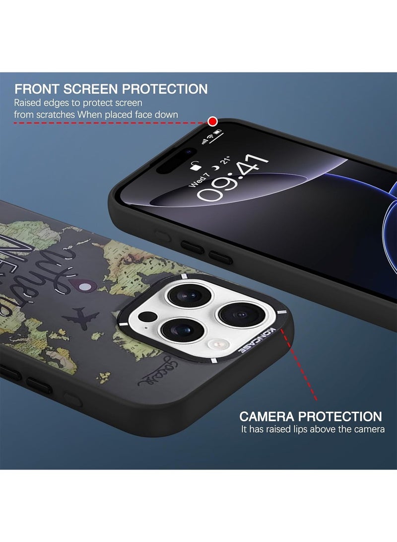 Techie غطاء خلفي سيليكون TPU لخريطة العالم الجمالية مع واقي عدسة الكاميرا المرتفعة لجهاز آبل آيفون 16 برو ماكس - Image 3