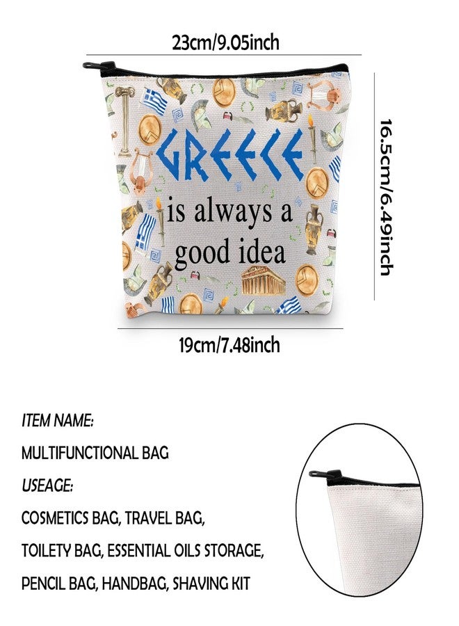 WCGXKO Greece Gift Surprise Trip Greece Is Always A Good Idea Zipper Pouch Makeup Bag - Image 2