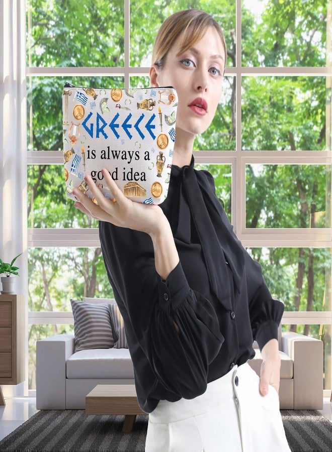 WCGXKO Greece Gift Surprise Trip Greece Is Always A Good Idea Zipper Pouch Makeup Bag - Image 5