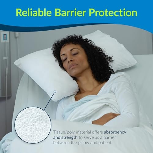 TIDI 919365 Disposable Pillowcases, White, 21” Wide x 30” Long (Pack of 100) ― Single-Use Pillowcases ― Tissue with Poly Back To Help Prevent Leak-Through ― Pebble Embossed ― Medical Supplies - Image 5