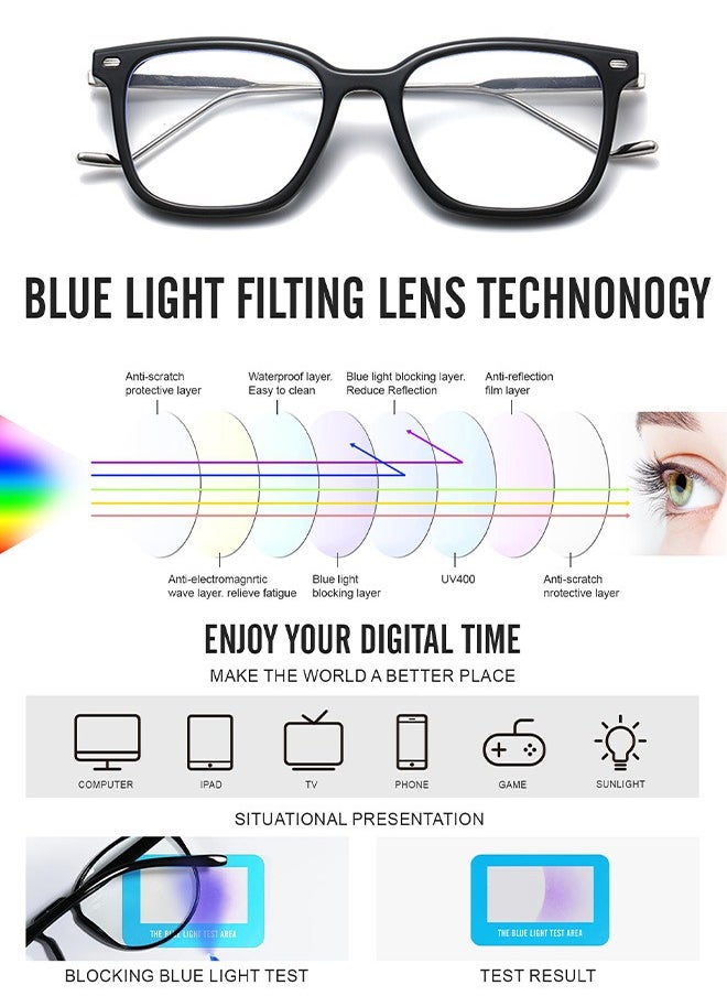 AZorb Blue Light Glasses for Women Men - High Metal Quality Eye Glasses Anti Blue Light Blocking Glasses Gaming Reading Computer Glasses Eyeglasses Accessories UV Protection  - Image 4