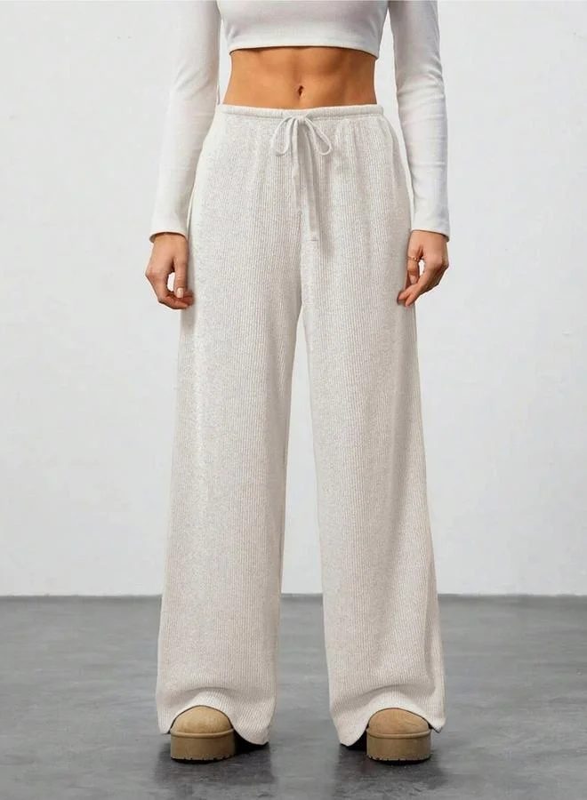 Take Two  women's texture drawstring waist wide leg pants for Women | Best Price UAE