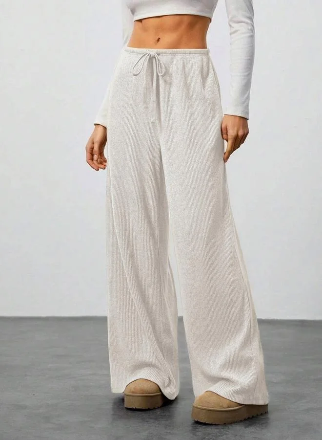 Take Two  women's texture drawstring waist wide leg pants for Women | Best Price UAE
