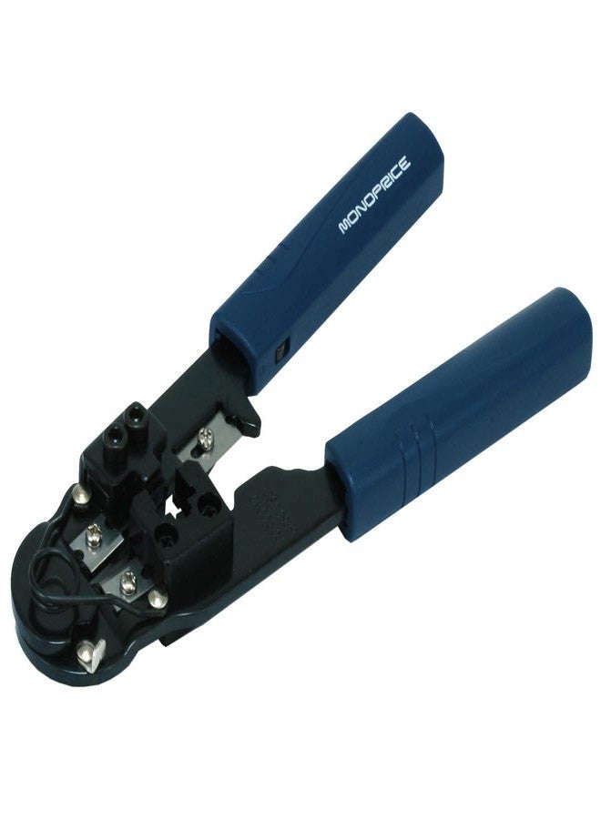 مونوبرايس أداة تجعيد كابلات الشبكة RJ-45 من مونوبرايس 8P8C - إطار فولاذي، مع دليل تشغيل، أسود/أزرق - Image 1