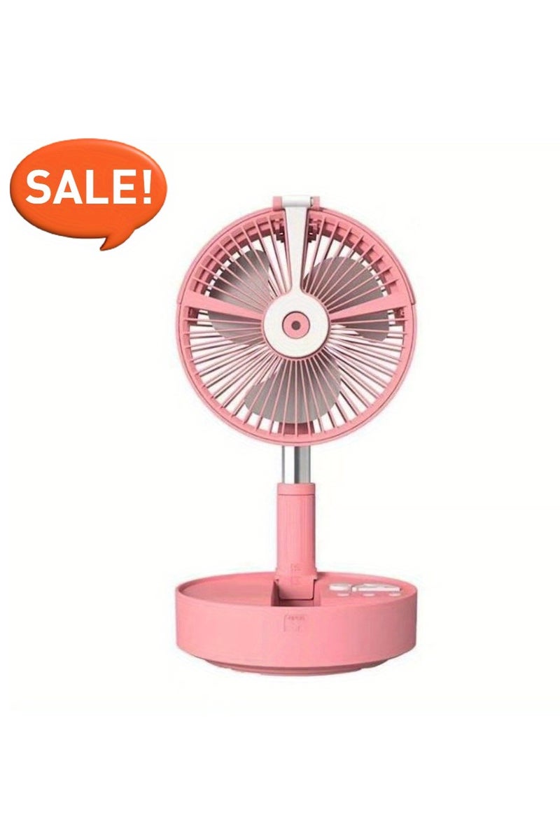 MIXSNOW Hot selling folding telescopic fan shaking head portable mini desk floor mobile power humidification spray fan - Image 1
