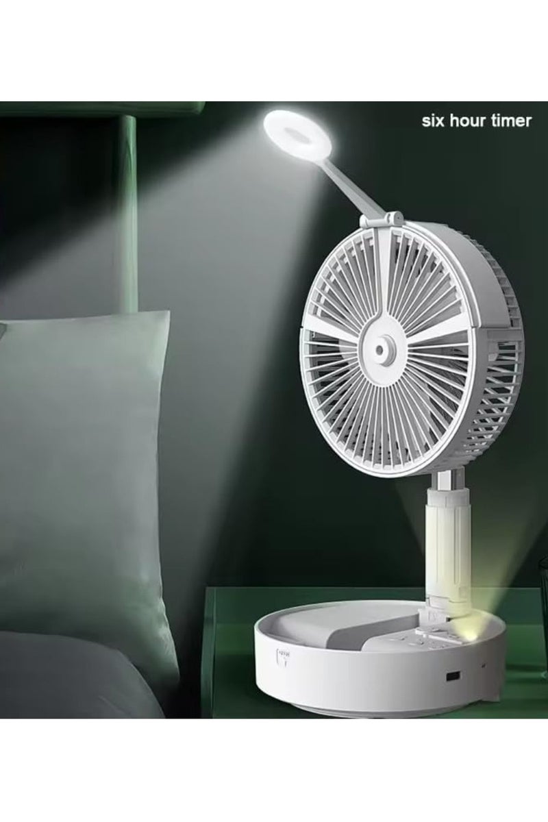 MIXSNOW Hot selling folding telescopic fan shaking head portable mini desk floor mobile power humidification spray fan - Image 3