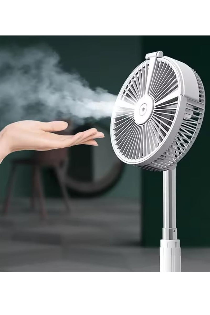 MIXSNOW Hot selling folding telescopic fan shaking head portable mini desk floor mobile power humidification spray fan - Image 4