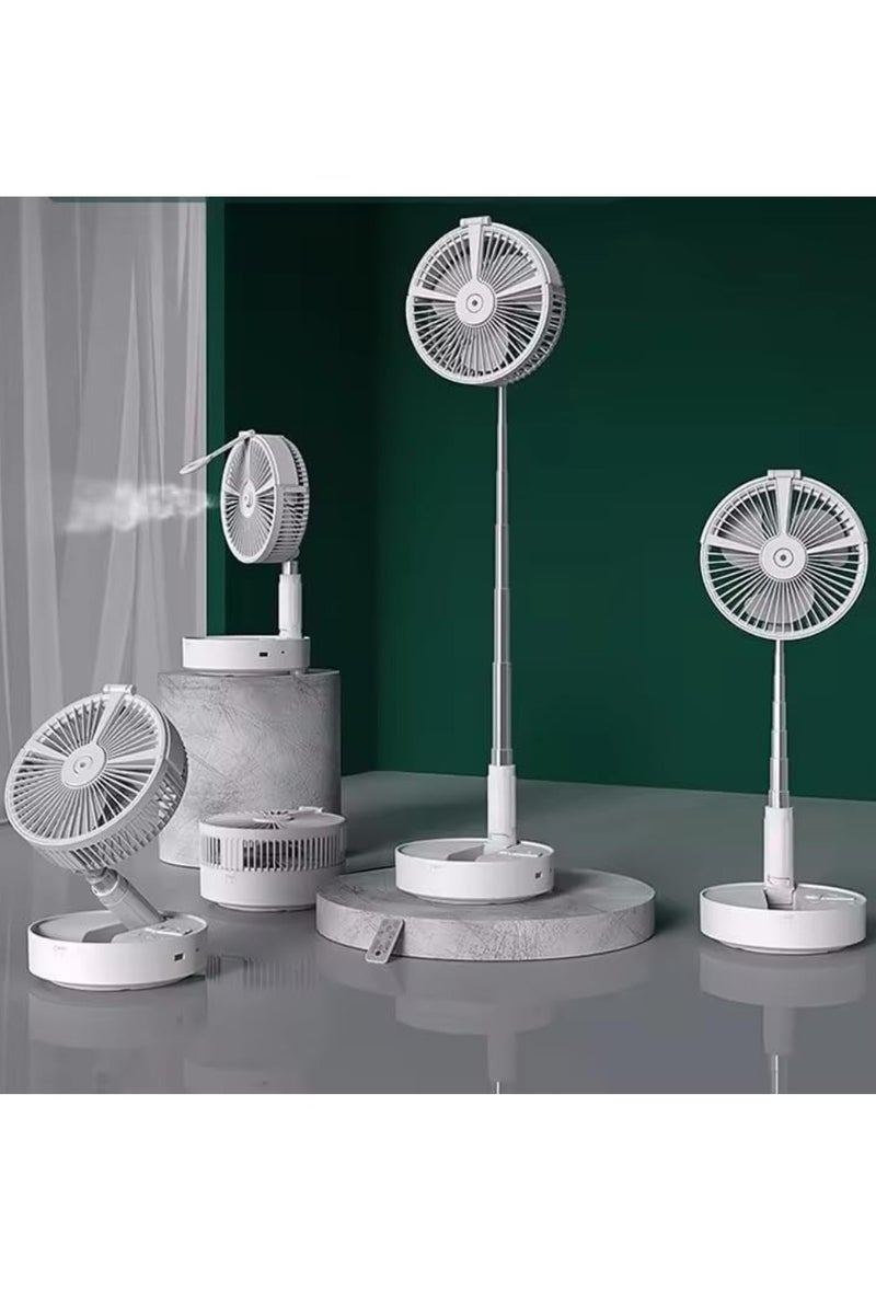 MIXSNOW Hot selling folding telescopic fan shaking head portable mini desk floor mobile power humidification spray fan - Image 5