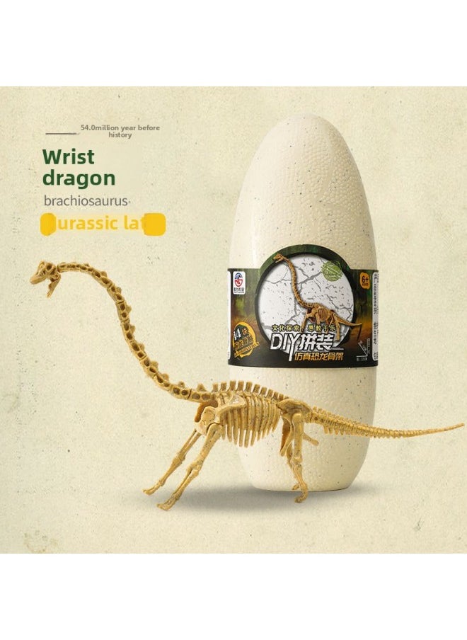 Archaeology Classroom Dinosaur DIY Assembled Skeleton Simulation Fossil Model Children's Archaeological Excavation Toy Set-Color:KG8045 Brachiosaurus Skeleton (non-excavated)  - Image 1