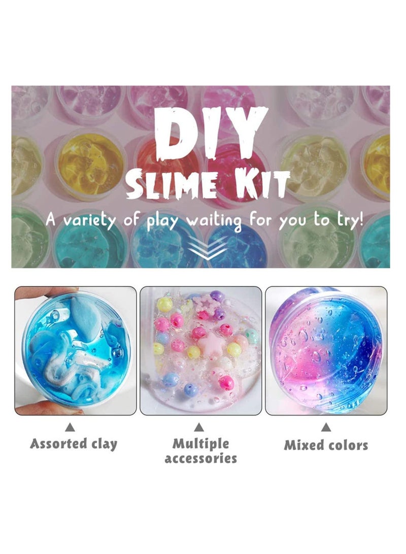 YelaJoy Slime Making Kit for Girls Boys, Diy Slime Toys Gifts for Kids,  Fluffy Cloud Foam Squish Glitter Slime Making Kits with with Unicorn Charms - Image 5