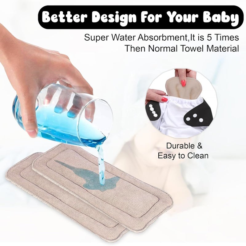 GLUN® Reusable Baby Cloth Diapers Combo, Pack of 2 Black Solid Colour Comfort & Protection, Leakproof & High Absorption - Image 3