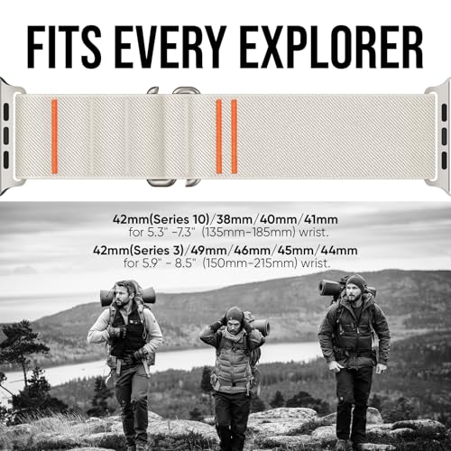 Suitisbest Sport Bands Compatible with Apple Watch Ultra Band 49mm 46mm 45mm 44mm 42mm Men, Stretchy Nylon Sport Loop Strap with S-Hook for iWatch Series 11 10 9 8 7 6 5 4 3 2 1, SE 3 2 1, Ultra 3 2 1 - Image 5