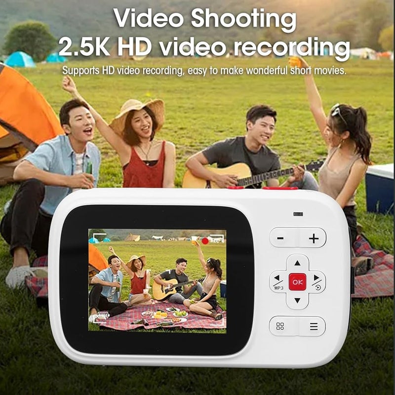 Asixxsix 72MP 2 5K Dual Screen Digital Camera 16X Zoom Autofocus Anti Shake Vlogging Camera White - Image 3