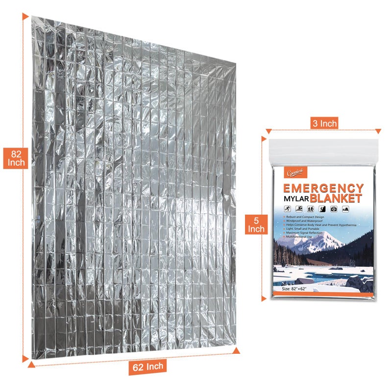 4 Pack -Large 82â€ x 62â€ Survival Emergency Mylar Thermal Blankets, Thermal Survival Blanket Perfect for Camping, Hiking, Body Insulation, Outdoors, Car Survival Kit, Bug Out Bag - Image 3