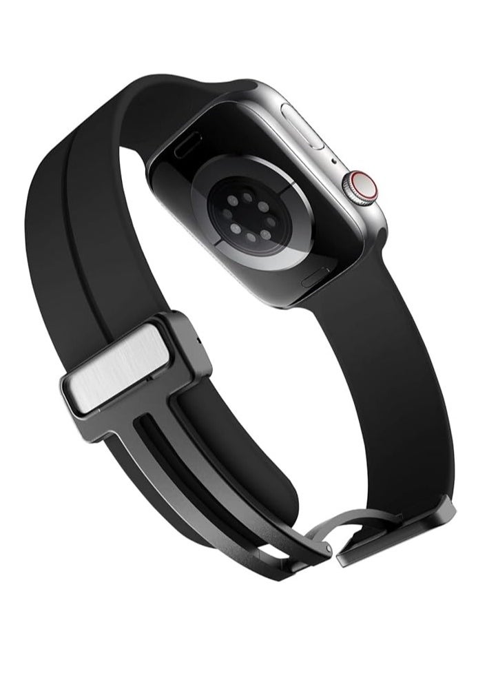 Generic - Silicone Magnetic Strap for Apple Watch Ultra Band 49mm 45mm 44mm 42mm Men/Women, Soft Sport Silicone Replacement Wristband Strap for iwatch Series 9/8/7/6/5/4/3/2/SE/Ultra2 - Image 1