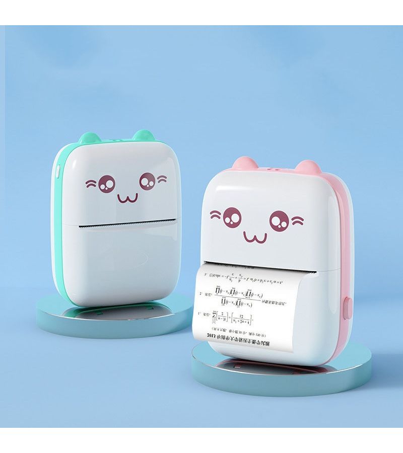 Portable Wireless Mini Thermal Printer Blue B Kit with 10 Roll Paper USB Rechargeable Photo and Label Printing for Travel Home Use - Image 5