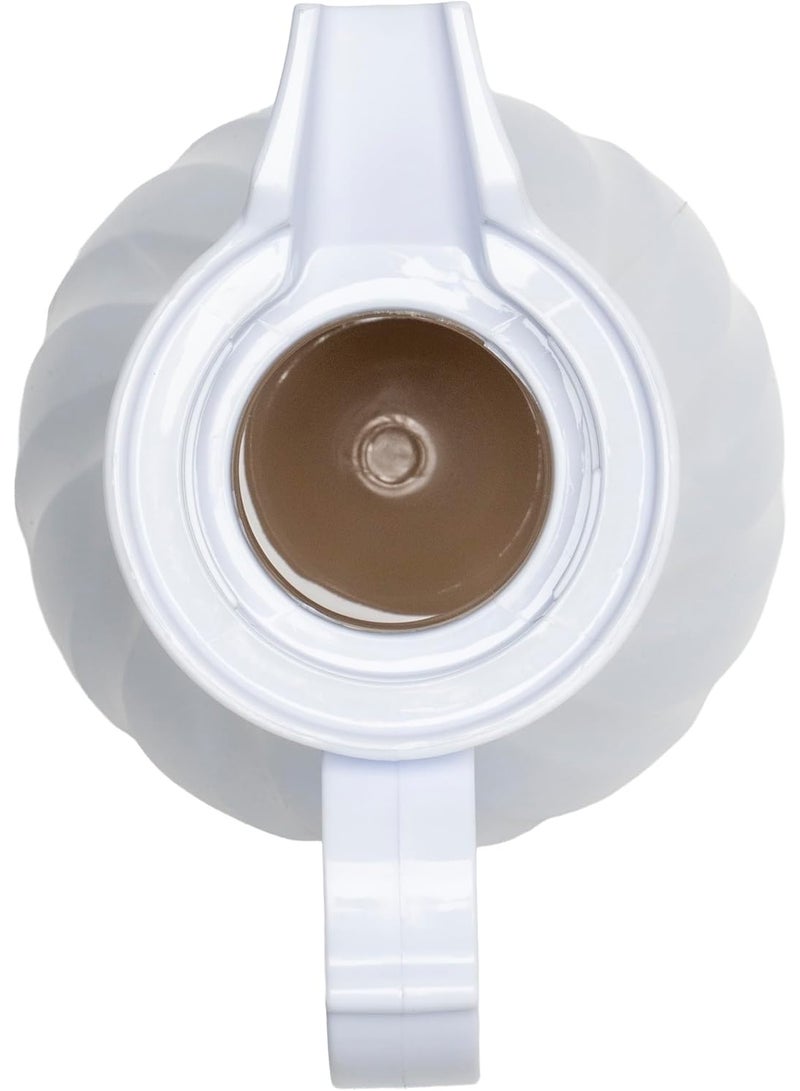 Winco Push Button Insulated Beverage Server with Swirl Design, 20-Ounce, White - Image 3