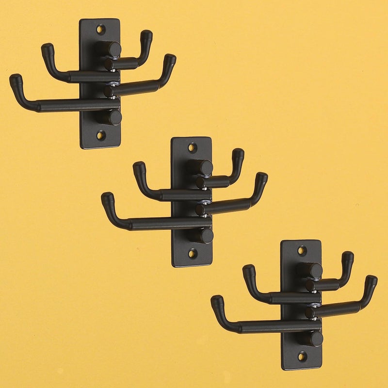 iSTAR Flexible 4 Pin Stainless Steel Hooks Cloth Hanger Wall Hook Door Robe Hooks for Hanging KeysClothesTowel Steel Hook Pack of 3 - Image 1