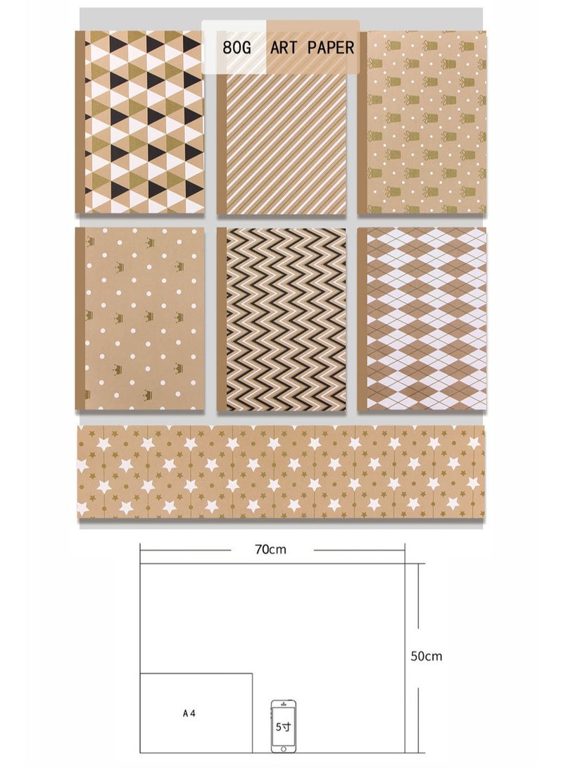 طقم تغليف هدايا من ورق الحرف لعيد الميلاد، حفلات استقبال المواليد، حفلات الزفاف، التخرج، وجميع المناسبات 50*70 سم - Image 4