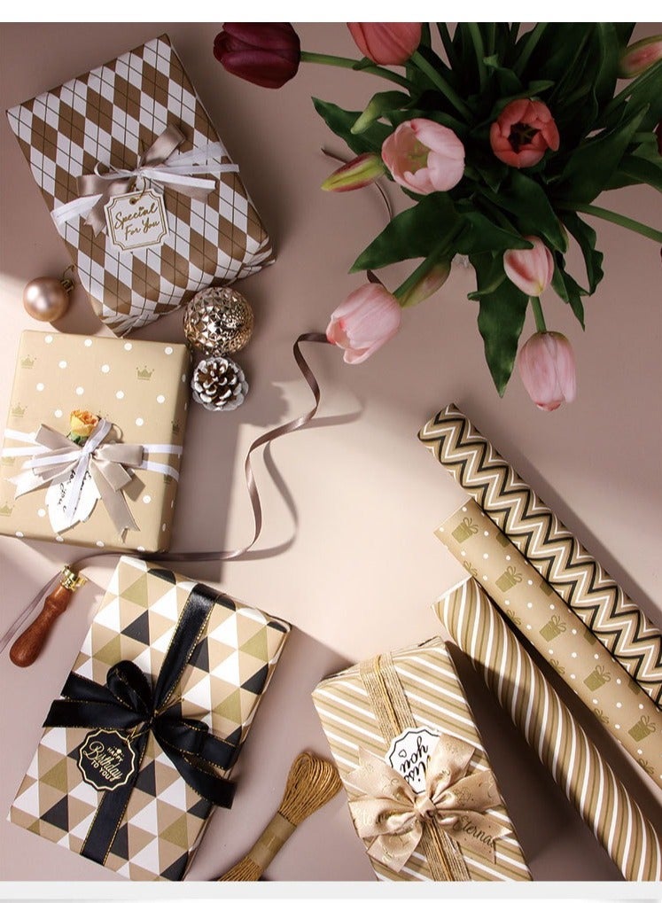 طقم تغليف هدايا من ورق الحرف لعيد الميلاد، حفلات استقبال المواليد، حفلات الزفاف، التخرج، وجميع المناسبات 50*70 سم - Image 3