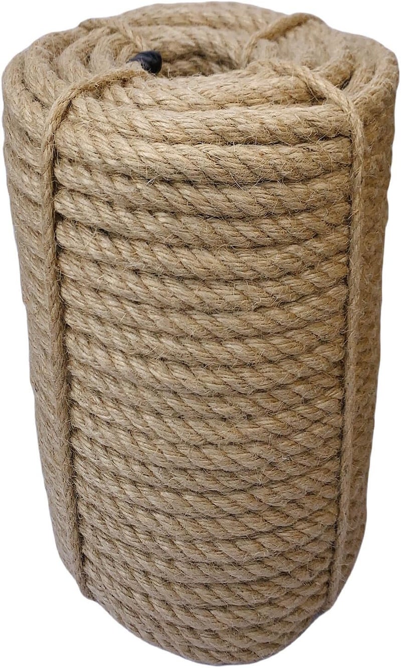 IlikeEC Jute Rope 12mm, 164 Feet 7lb Thick Garden Jute Twine String for DIY Cat Scratcher, Gardening, Bundling and Wall Hanging Craft Decorative (Brown) - Image 1