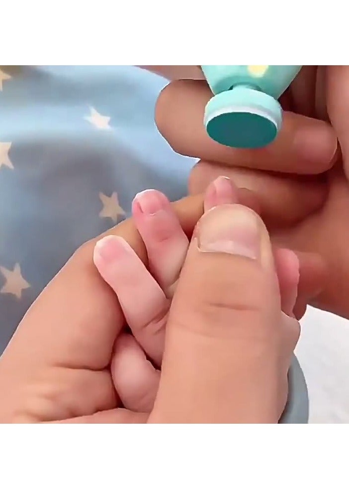 Electric Baby Nail Trimmer 6-In-1 Electric Nail File Trimmer Tool Kit for Kids Nail Trim and Polish (Blue) - Image 3