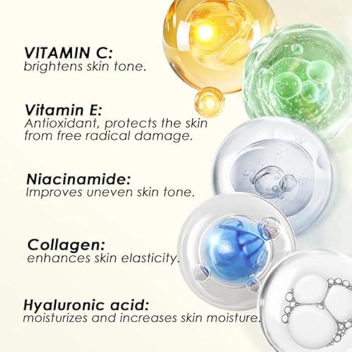 AA almoes ALMOES SERUM 20% Vitamin C,Alpha Arbutin, Polyglutamic acid,hyaluronic acid, Vit E,Collagen,Pore-minimizing formula, Hydrating Face & Eye Serum 1 Fl Oz - Image 3