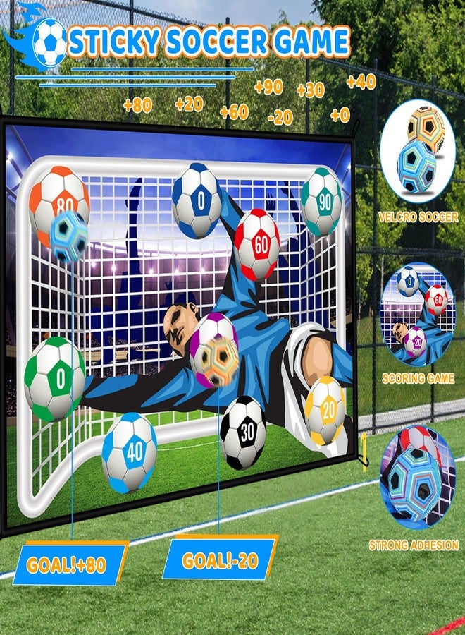 Nazano Soccer Ball Game Set for Kids, Indoor Outdoor Backyard Toss Soccer Goal Game with 2 Balls, 1 Flannel Target, Soccer Toys for 4 5 6 7 8 Years Old Kids Birthday - Image 2