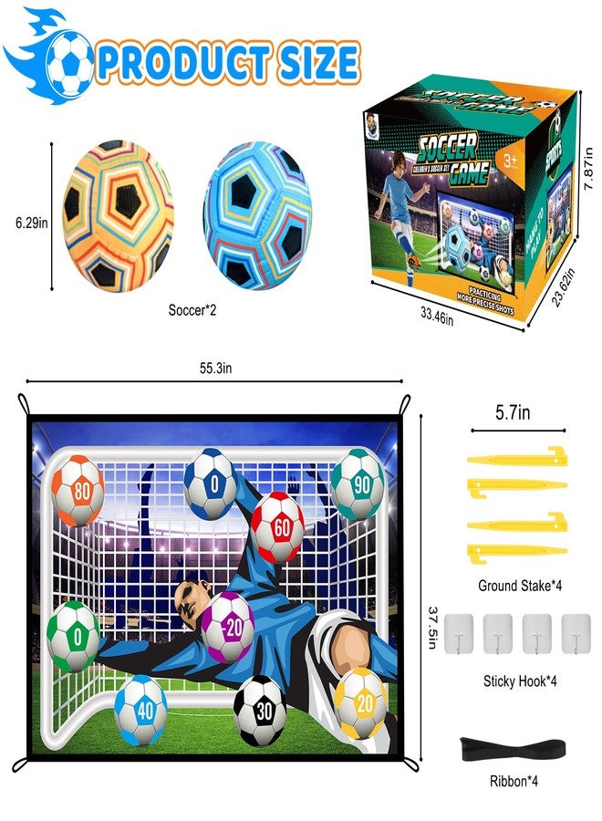 Nazano Soccer Ball Game Set for Kids, Indoor Outdoor Backyard Toss Soccer Goal Game with 2 Balls, 1 Flannel Target, Soccer Toys for 4 5 6 7 8 Years Old Kids Birthday - Image 4