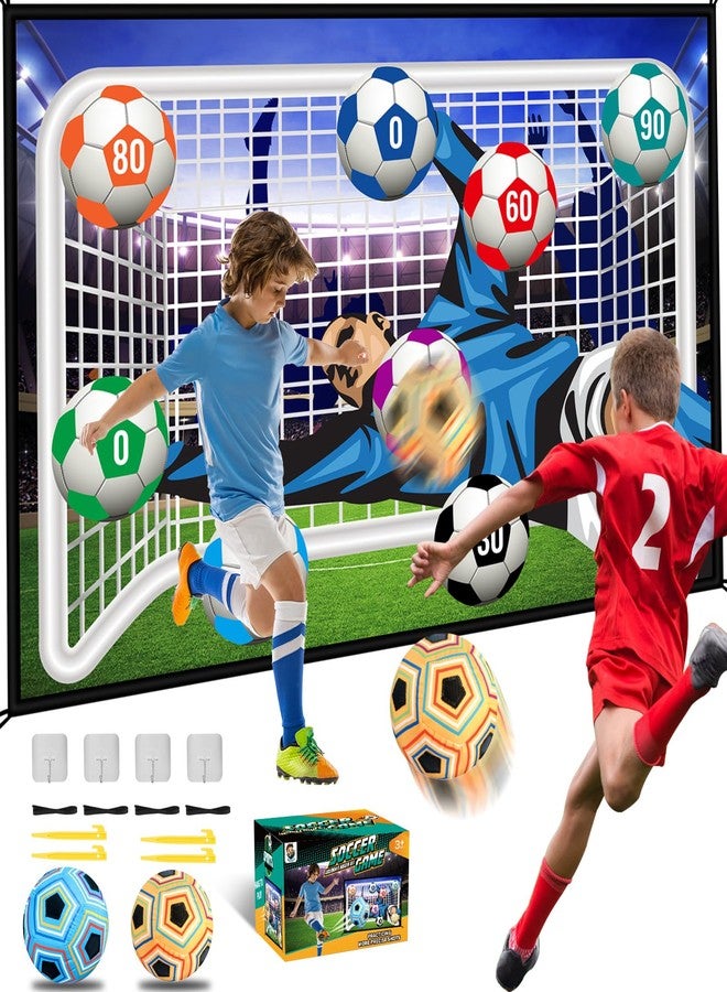 Nazano Soccer Ball Game Set for Kids, Indoor Outdoor Backyard Toss Soccer Goal Game with 2 Balls, 1 Flannel Target, Soccer Toys for 4 5 6 7 8 Years Old Kids Birthday - Image 1