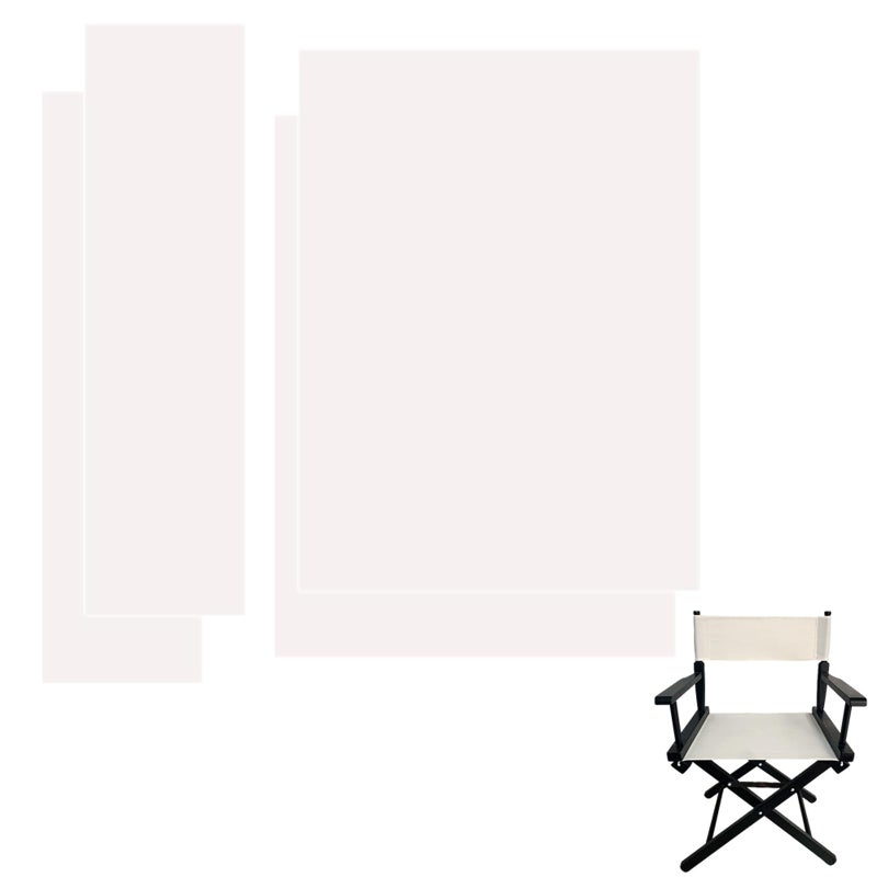 2 Set 4pcs 18L X 15W Directors Chair Canvas Replacement Covers Kit for Directors ChairsMovie Chair Canvas Seat and Back Oxford Cloth Cover for HomeNo Wooden FrameWhite