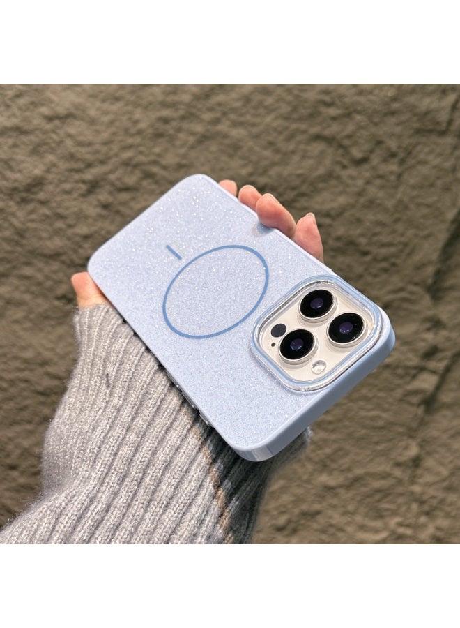 NIBEMINENT Protection Case With Magsafe For iPhone 16 Pro, Flash Powder Jelly Blue