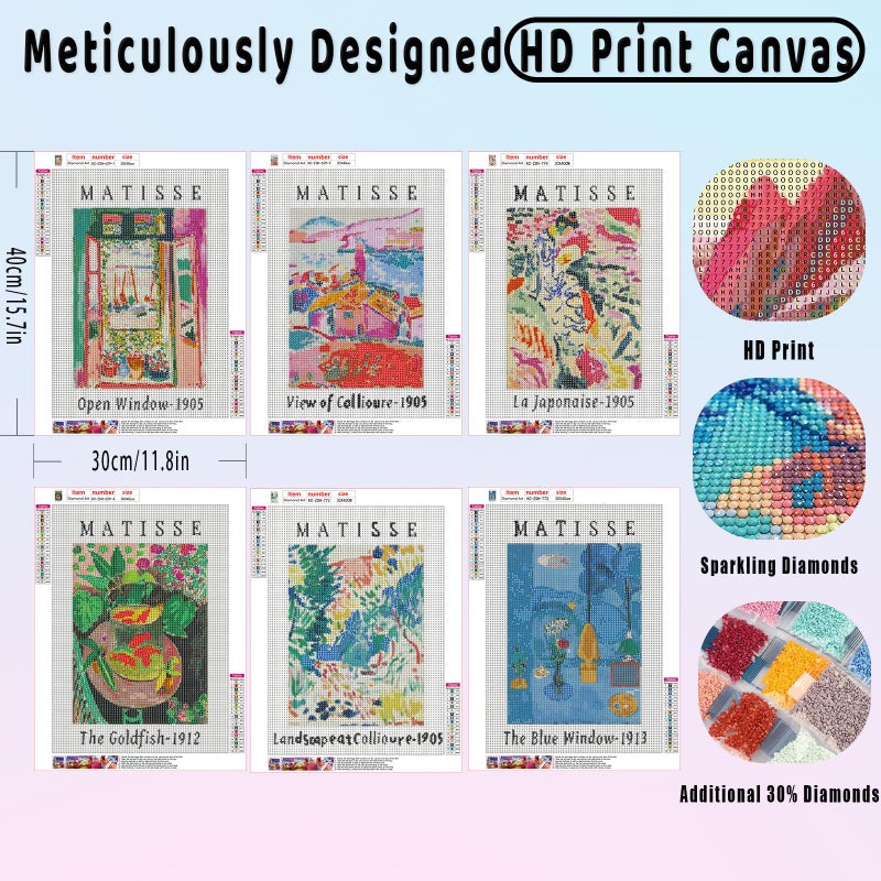 KICHANG Diamond Painting Kits for Adults - 6pack DIY 5D Diamond Art Kits Full Drill Diamond Dots Paintings with Diamonds Gem Art and Crafts Home Decor 12x16inch - Image 2